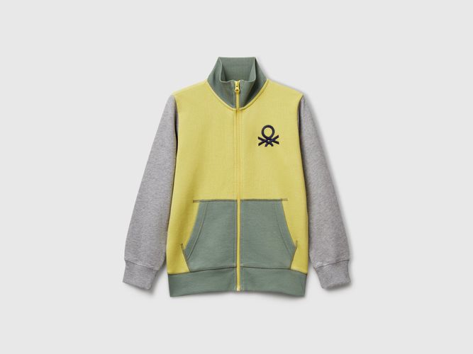 Benetton, Sweat-shirt Zippé En Pur Coton, taille 2XL, Jaune, Enfants - United Colors of Benetton - Modalova
