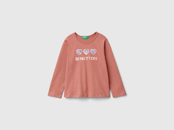 Benetton, T-shirt Avec Imprimé Et Paillettes, taille 12-18, Saumon, Enfants - United Colors of Benetton - Modalova