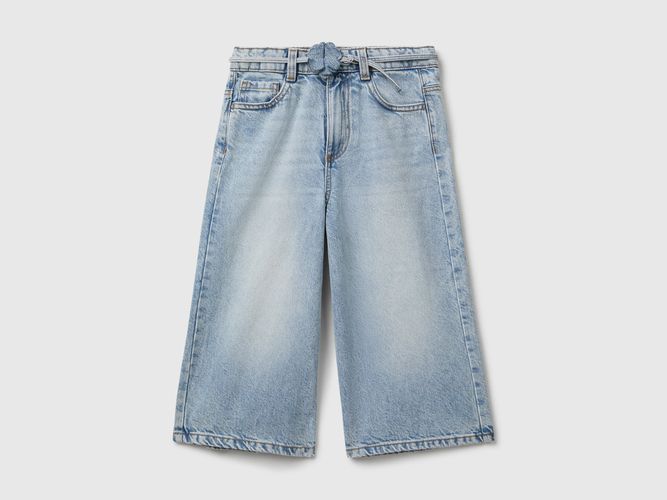 Benetton, Jean Longueur Genou Avec Ceinture, taille 2XL, Bleu Clair, Enfants - United Colors of Benetton - Modalova