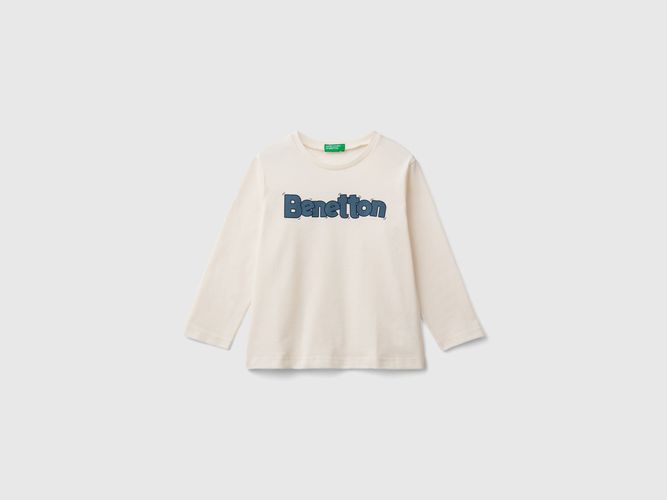 Benetton, T-shirt À Col Rond En Coton Bio Chaud, taille 12-18, Blanc, Enfants - United Colors of Benetton - Modalova