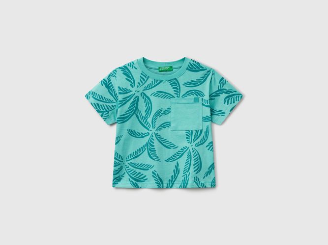 Benetton, T-shirt Vert À Imprimé Tropical, taille 12-18, Vert, Enfants - United Colors of Benetton - Modalova