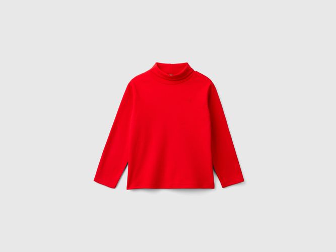 Benetton, T-shirt Lupetto A Costine, taglia 116, Rosso, Bambini - United Colors of Benetton - Modalova