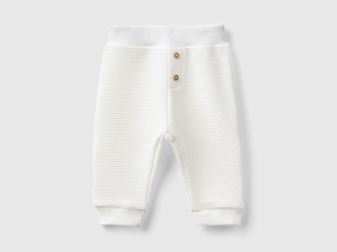 Benetton, Pantalon Chaud En Coton Mélangé, taille 3-6, Crème, Enfants - United Colors of Benetton - Modalova