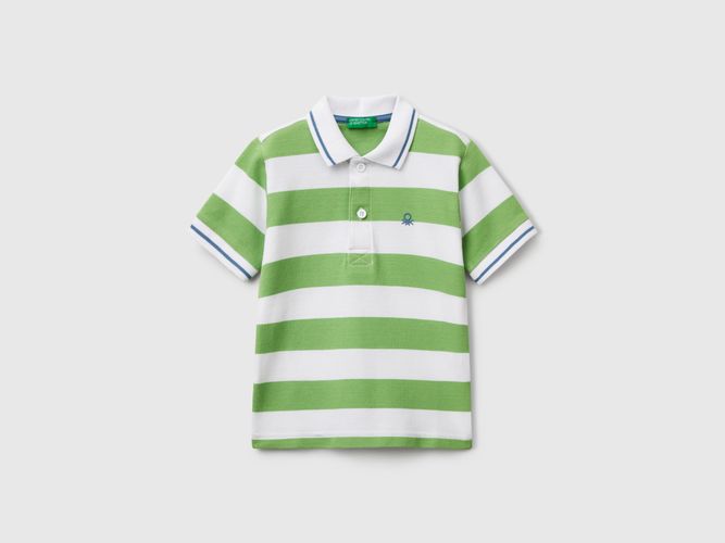 Benetton, Polo Rayé À Manches Courtes, taille 12-18, Vert Clair, Enfants - United Colors of Benetton - Modalova
