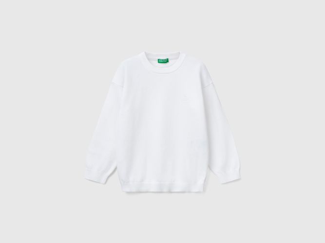 Benetton, Pull En Pur Coton Avec Logo, taille 12-18, Blanc, Enfants - United Colors of Benetton - Modalova