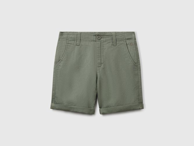 Benetton, Bermuda Chino En Lin Mélangé, taille 2XL, Kaki, Enfants - United Colors of Benetton - Modalova