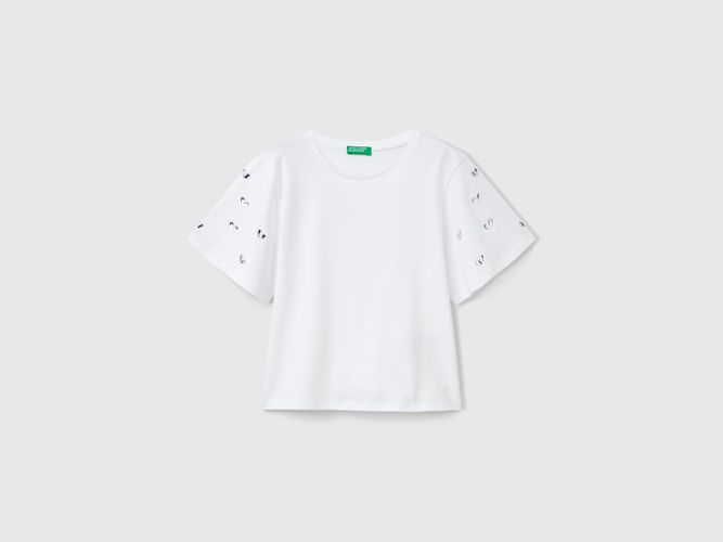 Benetton, T-shirt Manches Strass, taille 2XL, Blanc, Enfants - United Colors of Benetton - Modalova