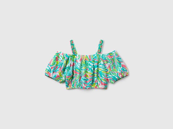 Benetton, Top Court À Imprimé Tropical, taille 2XL, Multicolore, Enfants - United Colors of Benetton - Modalova