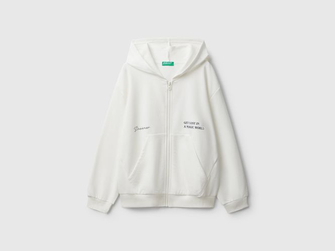 Benetton, Sweat-shirt Zippé Avec Imprimé, taille 2XL, Crème, Enfants - United Colors of Benetton - Modalova
