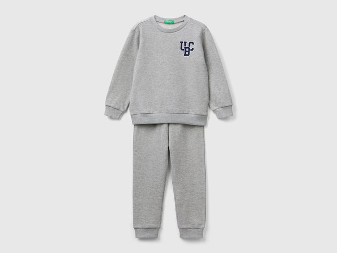 Benetton, Survêtement En Molleton Avec Logo, taille 12-18, Gris Clair, Enfants - United Colors of Benetton - Modalova