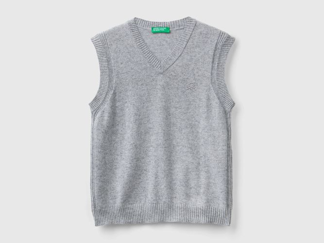 Benetton, Veste Sans Manches En Mélange De Laine Et De Cachemire, taille L, Gris Clair, Enfants - United Colors of Benetton - Modalova