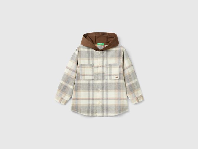 Benetton, Camicia Tartan Con Cappuccio In Velluto, taglia 116, , Bambini - United Colors of Benetton - Modalova