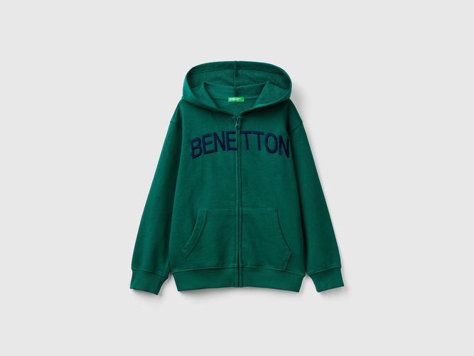 Benetton, Sweat Zippé À Logo Brodé, taille L, Vert Foncé, Enfants - United Colors of Benetton - Modalova