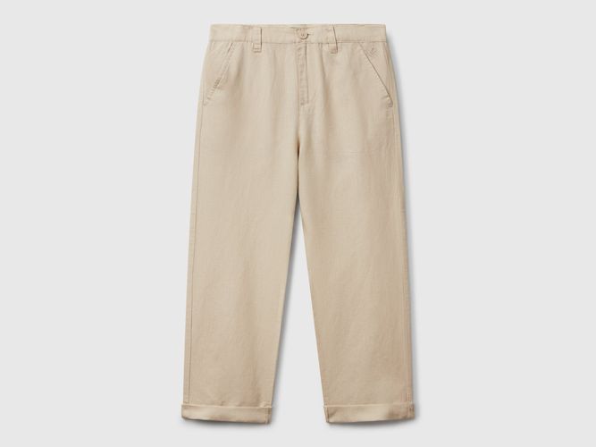 Benetton, Pantalon Relaxed Fit En Lin Mélangé, taille 2XL, , Enfants - United Colors of Benetton - Modalova