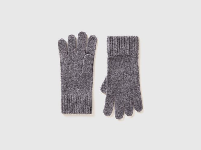 Benetton, Gants En Pur Laine Vierge, taille L, Gris Foncé - United Colors of Benetton - Modalova