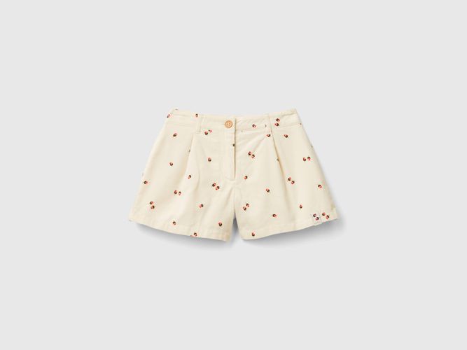 Benetton, Pantalon En Velours À Motif Roses, taille 12-18, Crème, Enfants - United Colors of Benetton - Modalova