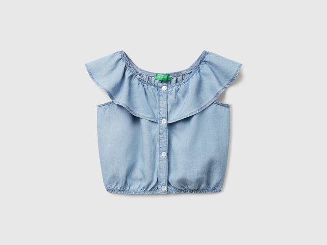 Benetton, Top En Chambray À Volants, taille 2XL, Bleu Clair, Enfants - United Colors of Benetton - Modalova