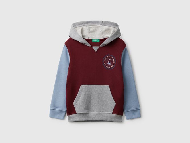 Benetton, Sweat-shirt Avec Poche Et Capuche, taille 12-18, Bordeaux, Enfants - United Colors of Benetton - Modalova