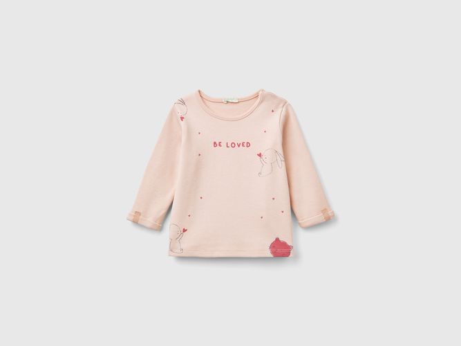 Benetton, Maglietta In Cotone Con Stampa, taglia 68, Rosa Tenue, Bambini - United Colors of Benetton - Modalova