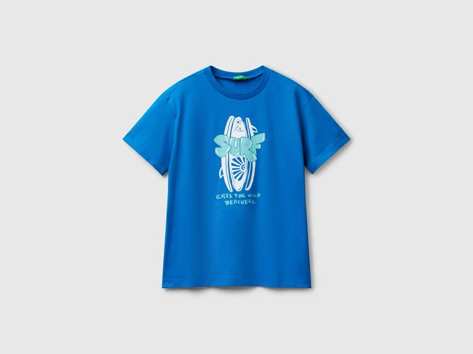 Benetton, T-shirt À Imprimé Fluo, taille 2XL, Bleu, Enfants - United Colors of Benetton - Modalova