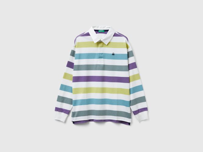 Benetton, Polo En Coton Rayé, Taille: 2XL, Crème, Enfants - United Colors of Benetton - Modalova