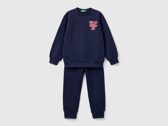 Benetton, Survêtement En Molleton Avec Logo, taille 12-18, Bleu Foncé, Enfants - United Colors of Benetton - Modalova