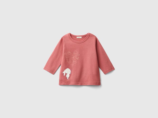 Benetton, Maglietta Con Stampa In Cotone Bio, taglia 50, Malva, Bambini - United Colors of Benetton - Modalova