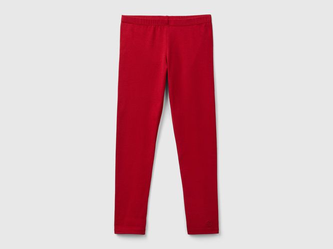 Benetton, Legging En Coton Stretch À Logo, taille 2XL, Rouge, Enfants - United Colors of Benetton - Modalova