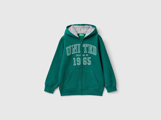 Benetton, Sweat-shirt À Capuche Doublé, taille 2XL, Vert Foncé, Enfants - United Colors of Benetton - Modalova