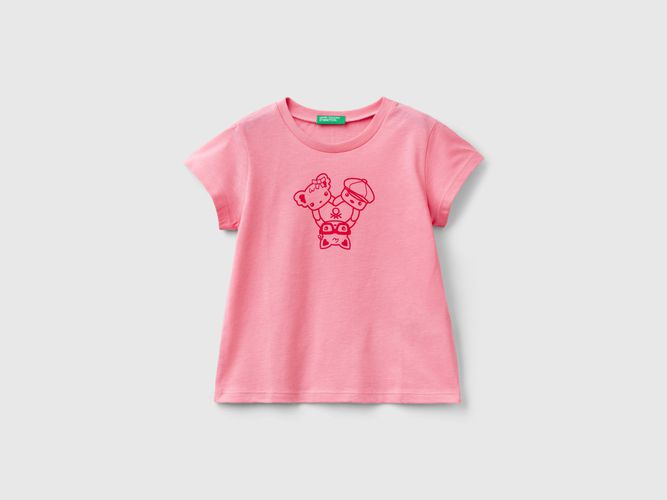 Benetton, T-shirt 100% Cotone Con Stampa, taglia 82, Rosa, Bambini - United Colors of Benetton - Modalova