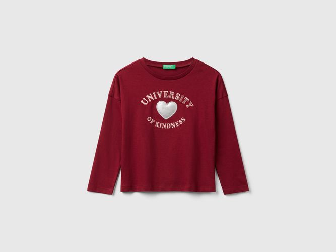 Benetton, T-shirt Avec Application, Taille: 4-5, Bordeaux, Enfants - United Colors of Benetton - Modalova