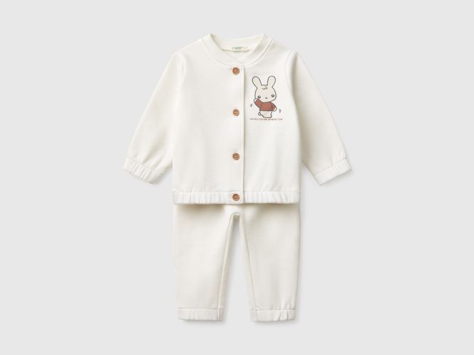 Benetton, Ensemble En Molleton De Coton, taille 0-1, Crème, Enfants - United Colors of Benetton - Modalova