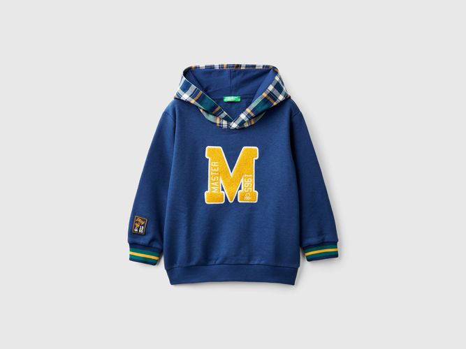 Benetton, Sweat-shirt Avec Capuche Tartan, taille 12-18, Bleu, Enfants - United Colors of Benetton - Modalova