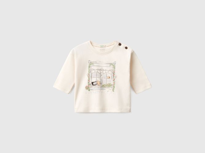 Benetton, T-shirt À Imprimé Animalier, taille 0-1, Crème, Enfants - United Colors of Benetton - Modalova