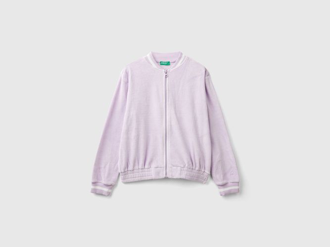 Benetton, Sweat Style Bomber En Chenille, taille 2XL, Lilas, Enfants - United Colors of Benetton - Modalova