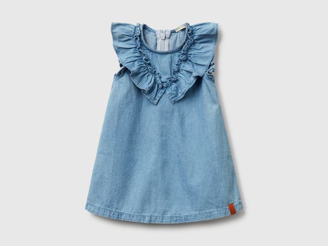 Benetton, Robe En Chambray À Volants, taille 3-6, Bleu, Enfants - United Colors of Benetton - Modalova
