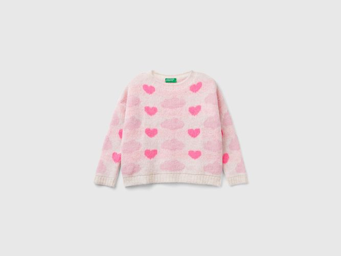 Benetton, Pull Jacquard À Caurs Et Nuages, taille 12-18, Crème, Enfants - United Colors of Benetton - Modalova