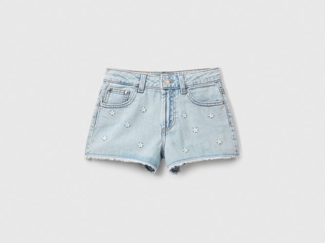 Benetton, Short En Jean Avec Broderie Étoiles, taille 2XL, Bleu Clair, Enfants - United Colors of Benetton - Modalova