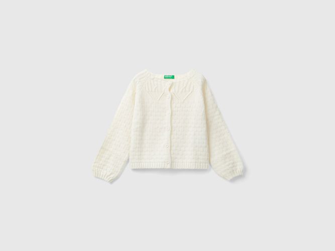 Benetton, Gilet À Détails Ajourés, taille 12-18, Crème, Enfants - United Colors of Benetton - Modalova