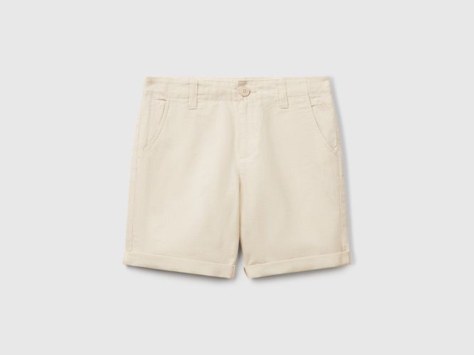 Benetton, Bermuda Chino En Lin Mélangé, taille 2XL, , Enfants - United Colors of Benetton - Modalova