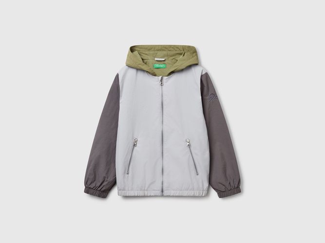 Benetton, Veste En Nylon À Capuche, taille 2XL, Gris Clair, Enfants - United Colors of Benetton - Modalova