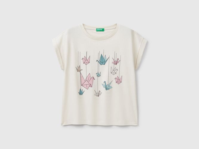 Benetton, T-shirt Coupe Boxy Avec Imprimé Et Paillettes, taille 2XL, , Enfants - United Colors of Benetton - Modalova