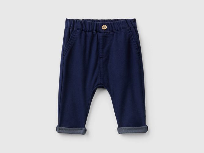 Benetton, Pantalon En Coton Mélangé Stretch, taille 1-3, Bleu Foncé, Enfants - United Colors of Benetton - Modalova