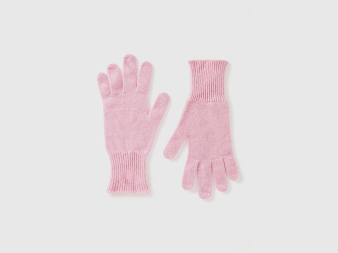 Benetton, Gants En Pure Laine Mérinos, taille OS, Rose - United Colors of Benetton - Modalova