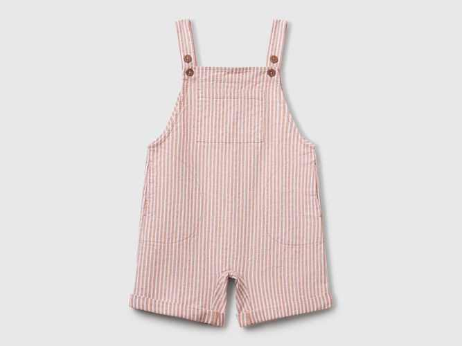 Benetton, Salopette Rayée En Lin Mélangé, taille 12-18, Rouge, Enfants - United Colors of Benetton - Modalova