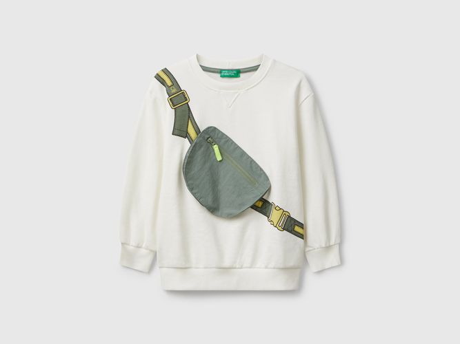 Benetton, Sweat-shirt Avec Pochette, taille 12-18, Crème, Enfants - United Colors of Benetton - Modalova