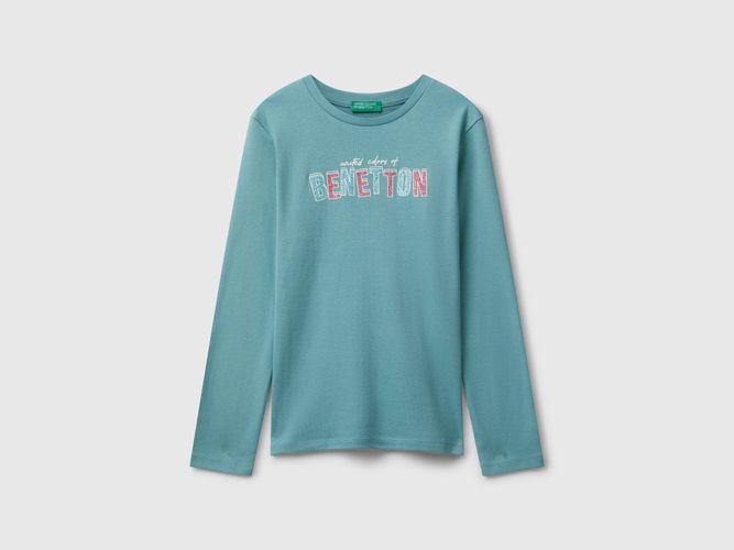 Benetton, T-shirt Imprimé Pailleté, Taille: 2XL, Bleu Ciel, Enfants - United Colors of Benetton - Modalova