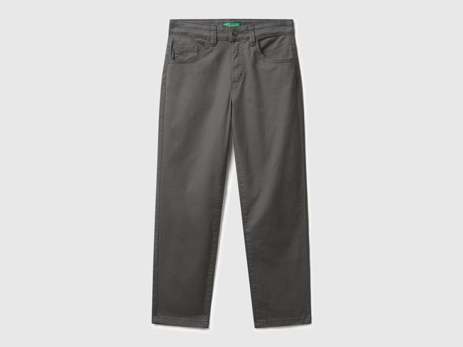 Benetton, Pantalon En Coton Extensible, Taille: 2XL, Gris Foncé, Enfants - United Colors of Benetton - Modalova