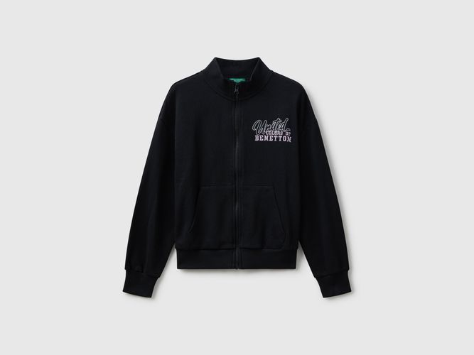 Benetton, Sweat-shirt Zippé Avec Imprimé, taille 2XL, Noir, Enfants - United Colors of Benetton - Modalova