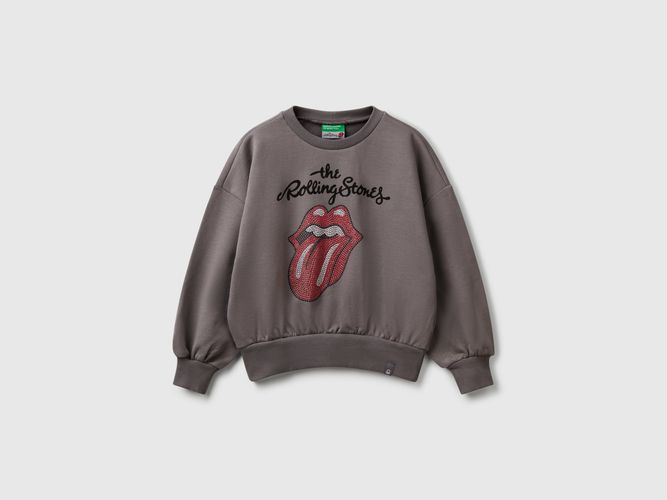 Benetton, Sweat Oversize "the Rolling Stones" Avec Strass, taille 2XL, Gris Foncé, Enfants - United Colors of Benetton - Modalova